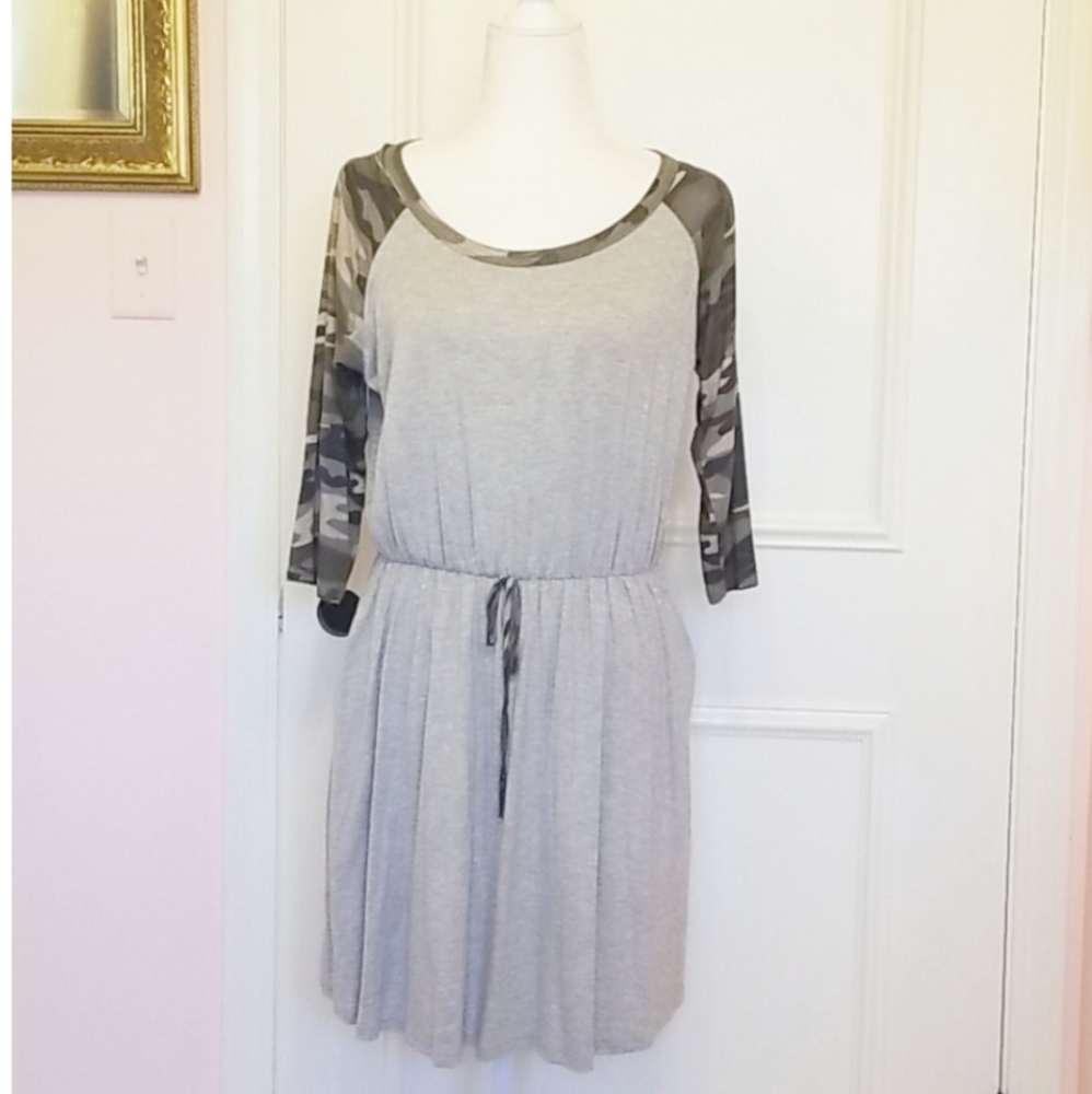 NWT GORILLA CAT camo grey dress